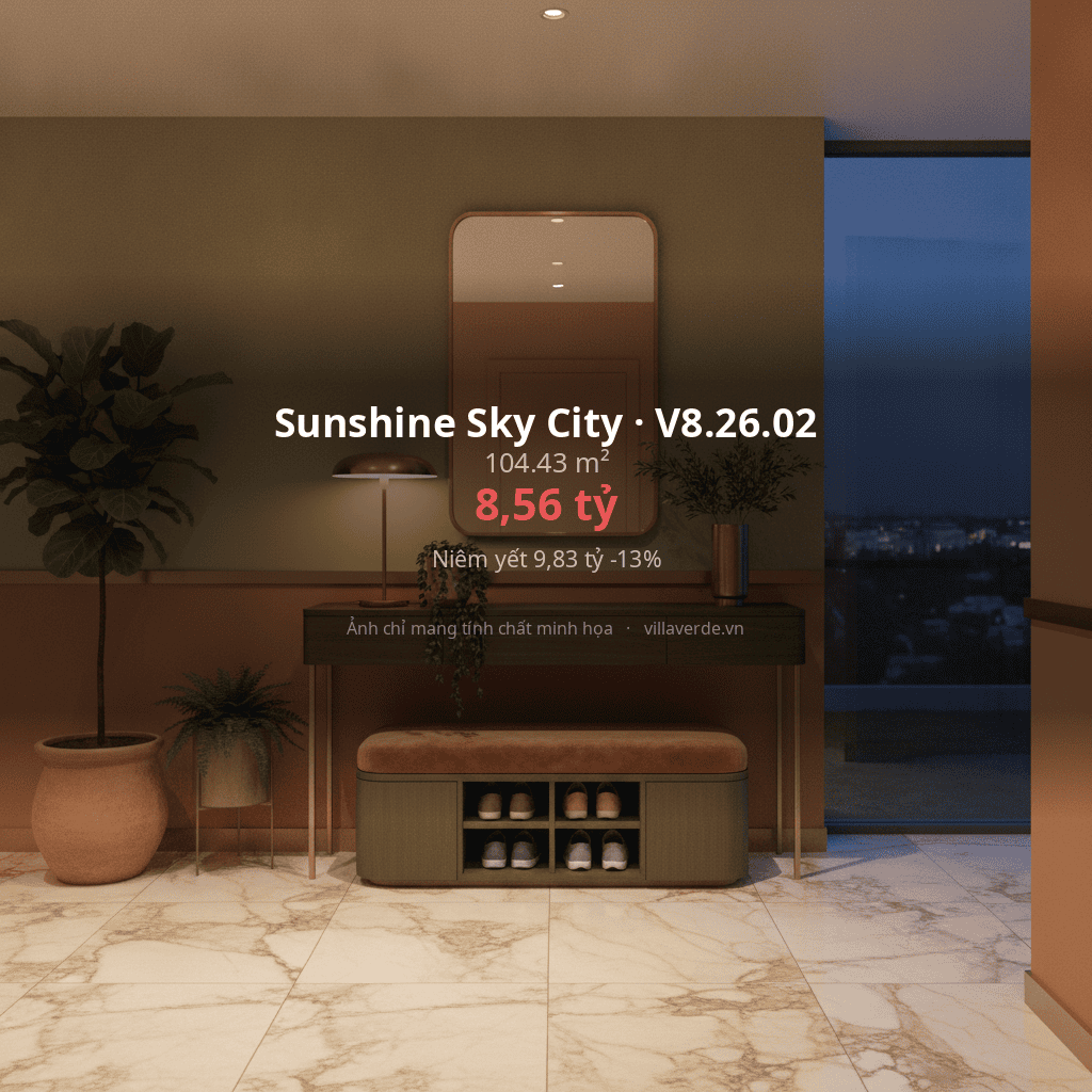 Căn hộ 3 phòng ngủ V8.26.02 - Sunshine Sky City 3 Sunshine Sky City · V8.26.02 - ảnh nội thất - 104.43 m²