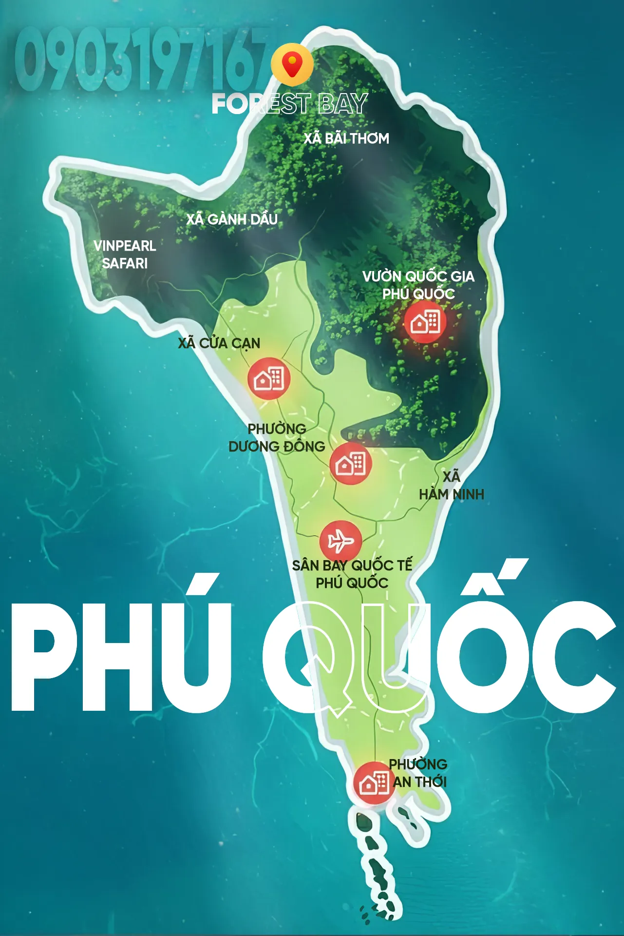 ban do vi tri forest bay phu quoc